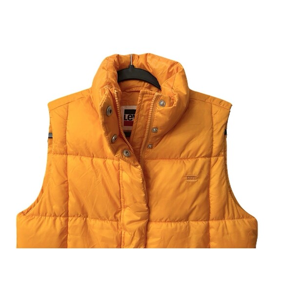 NEW Levi's Womens Size XS Apricot Orange Box Quilt Puffer Vest Down Alternative - Picture 5 of 12